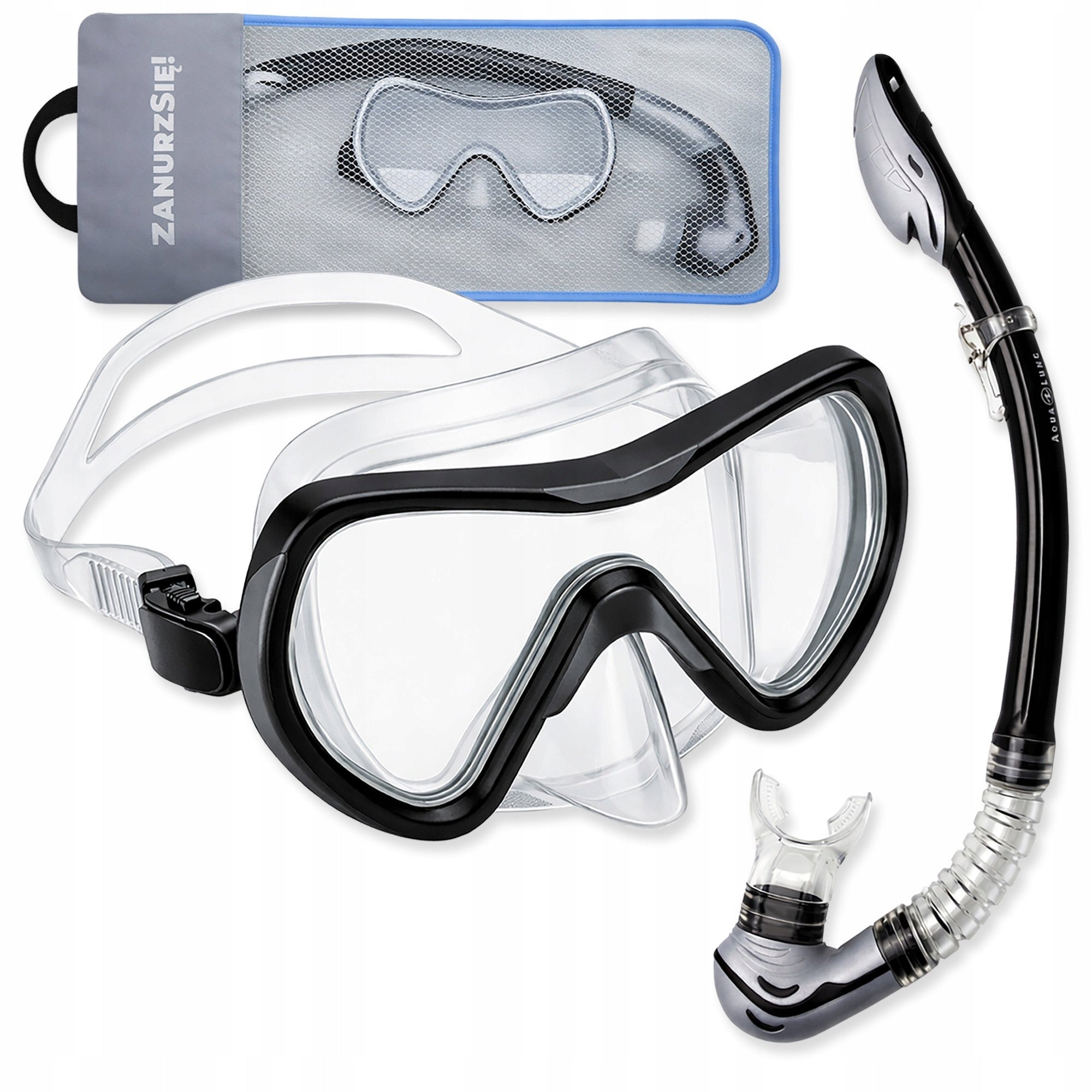 Diving Mask with Tube Snorkeling Glasses Pipe Set Grey Product weight with unit packaging 1 kg