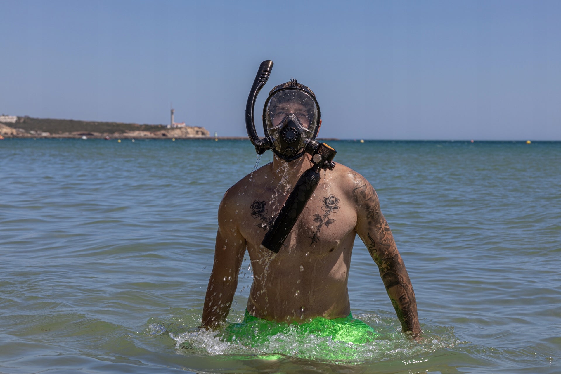 Diving Set with Cylinder Full Face Mask with Pump 5in1 OceanX 0,5L Model K2 S300