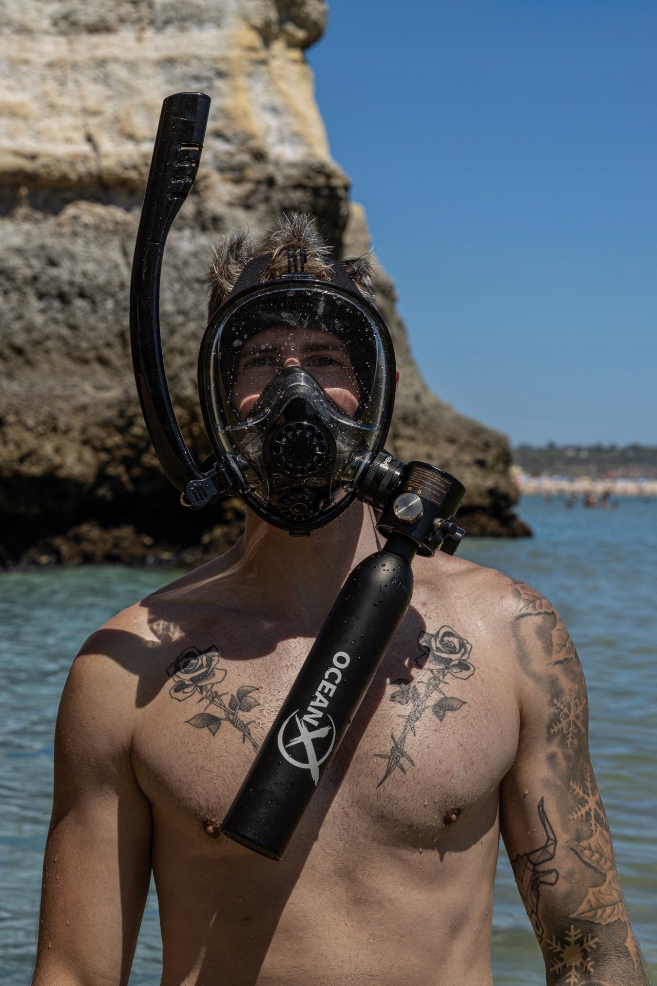 Diving Set with Cylinder Full Face Mask with Pump 5in1 OceanX 0,5L Packaging status original