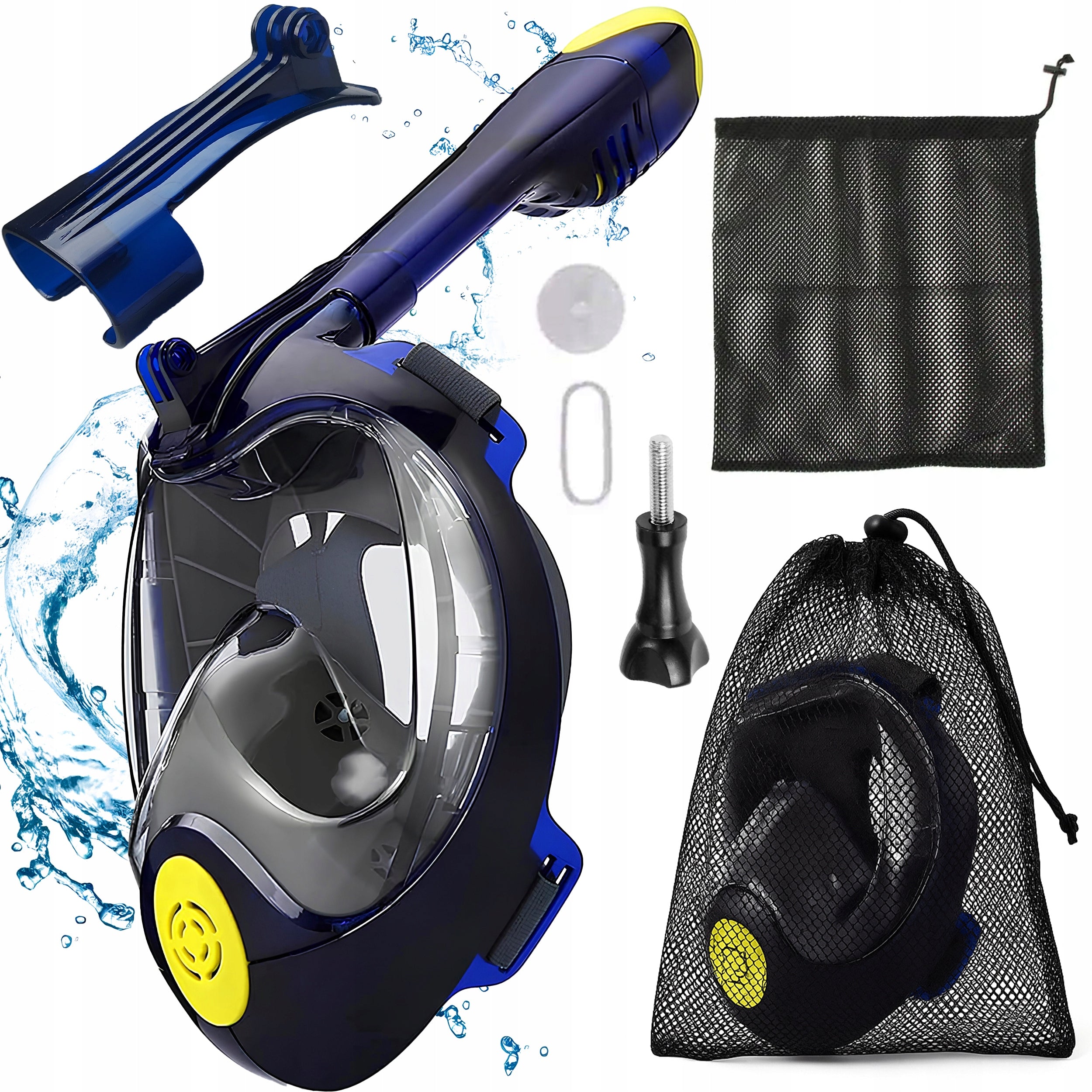 Diving mask FULL FACE WITH SNORKEL ANTIFOG DRYTOP TUBE HANDLE