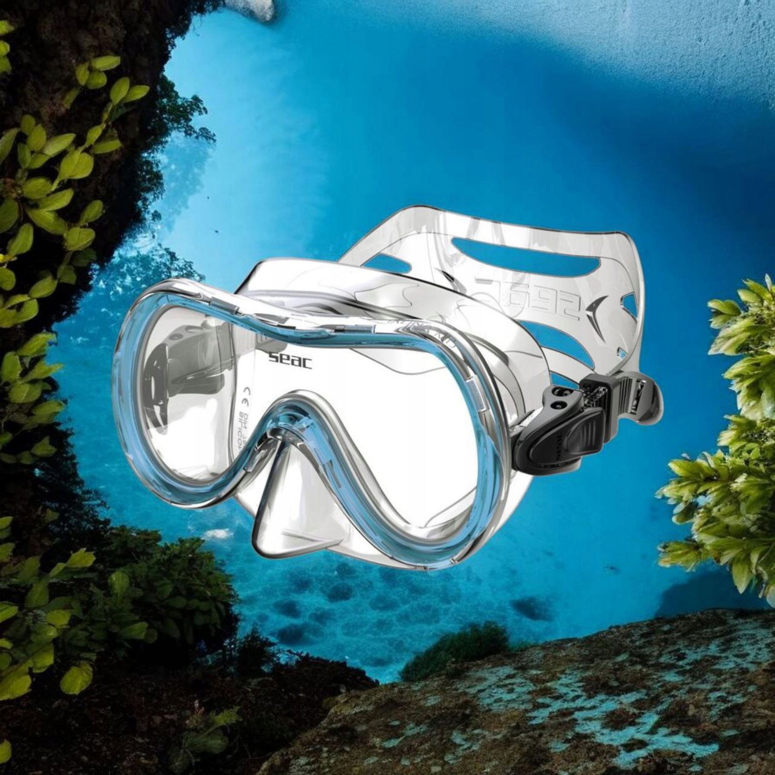 Diving mask SEAC SALINA MD transparent silicone light blue frame Color blue