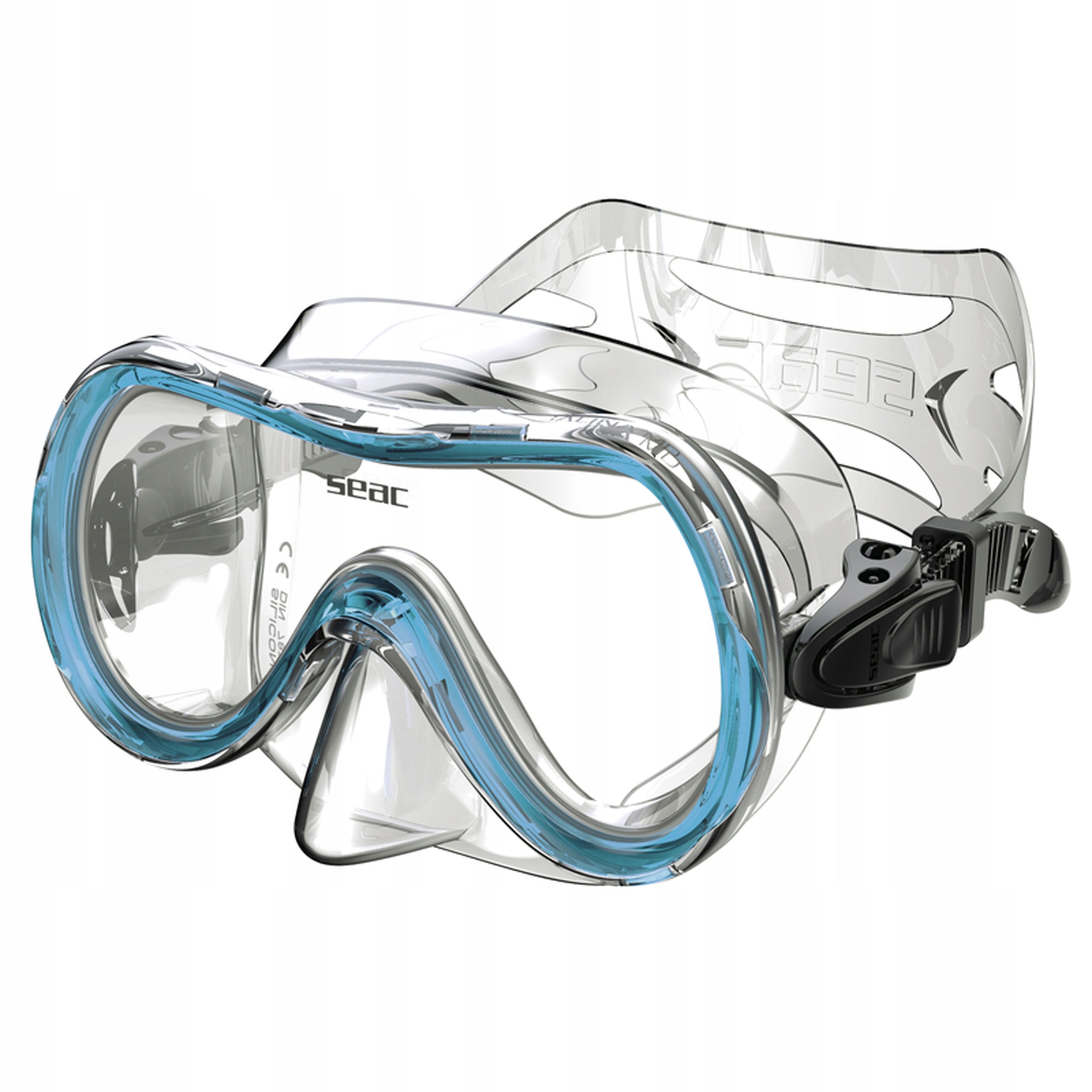 Diving mask SEAC SALINA MD transparent silicone light blue frame