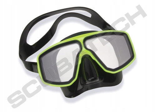 Diving mask Scubatech Corsica, black silicone, yellow