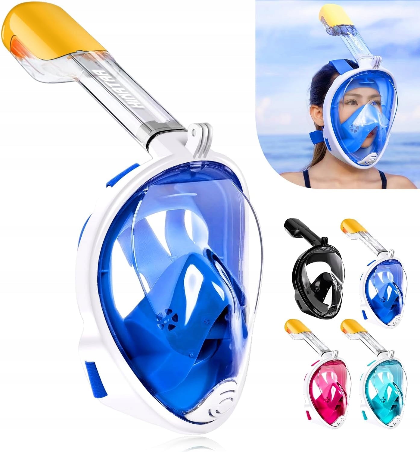 Diving mask full face HINATAA SN01 blue for adults EAN (GTIN) 0714035655851