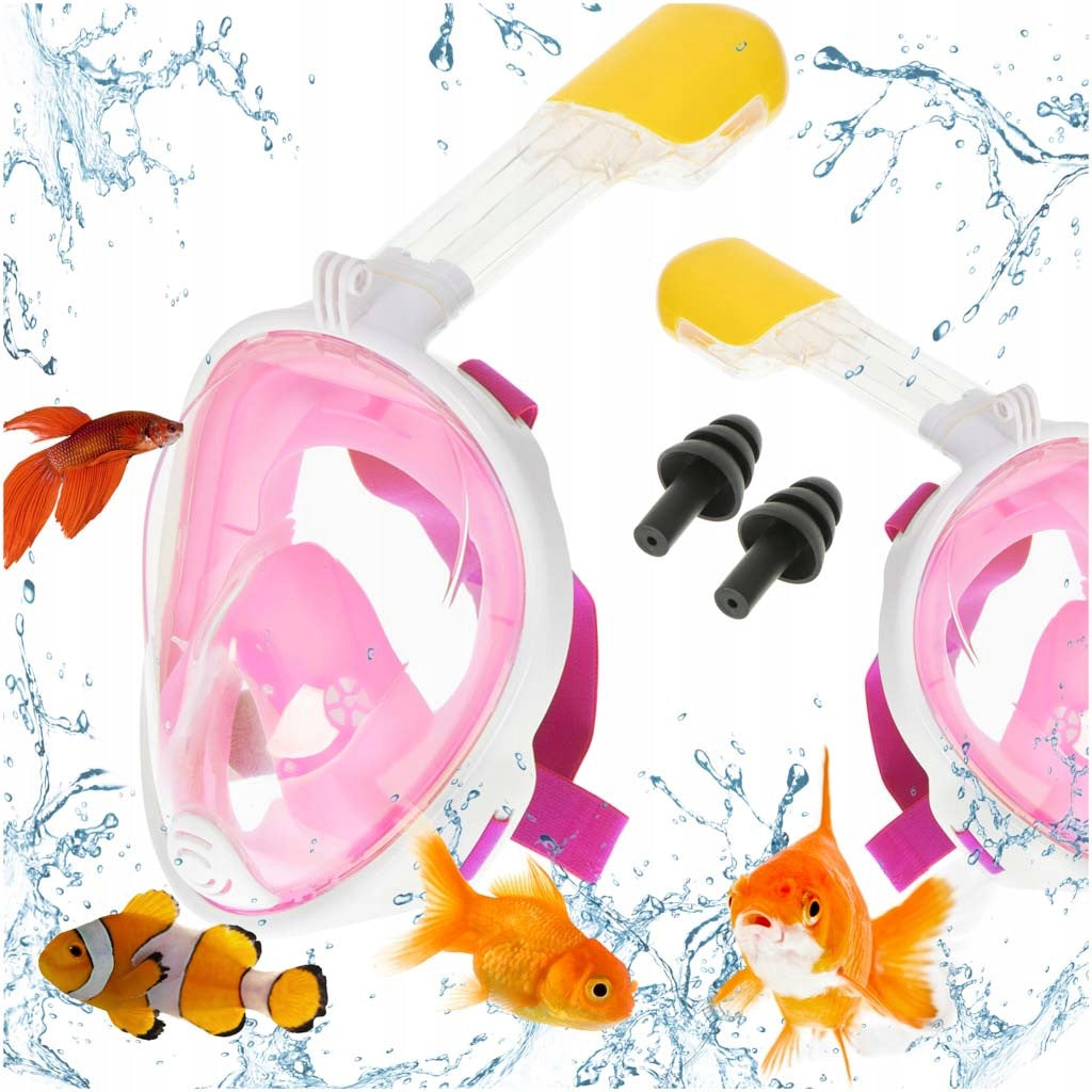 Diving mask full folding S/M pink