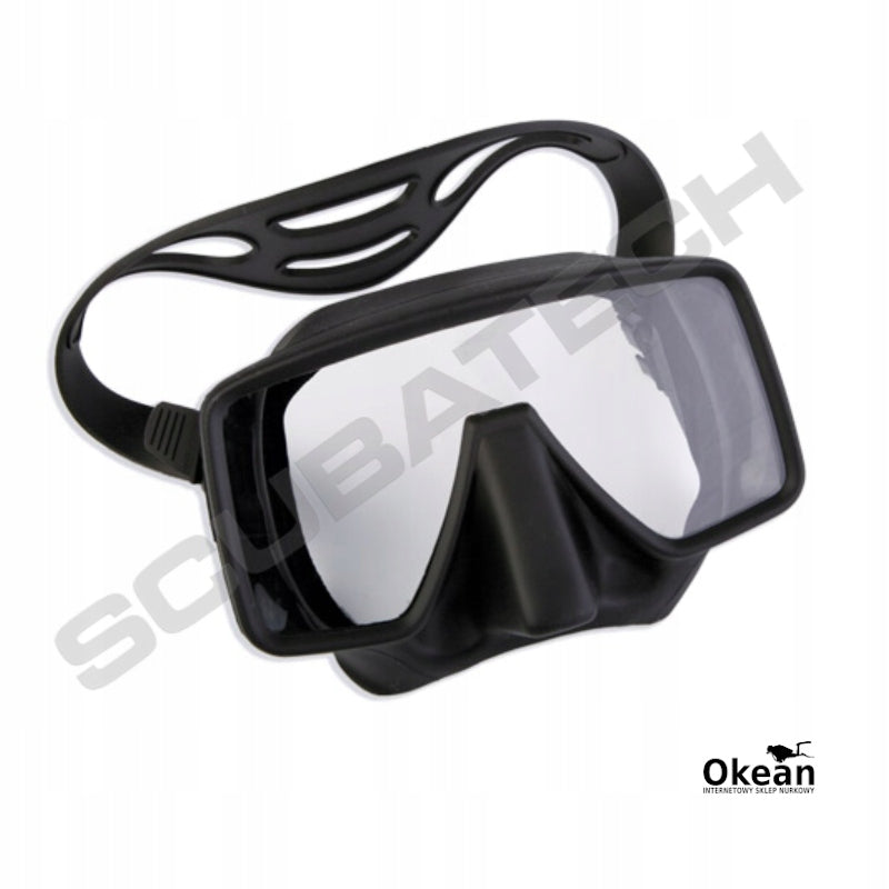 Diving mask glasses Tecline Frameless Classic,matte silicone black Manufacturer code 37002-1