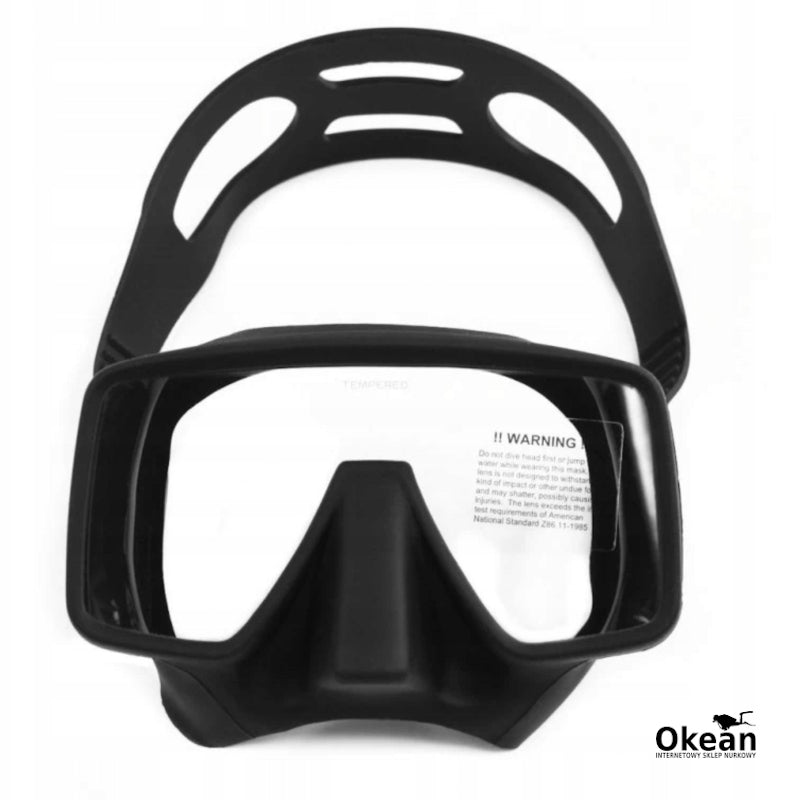Diving mask glasses Tecline Frameless Classic,matte silicone black Packaging status original