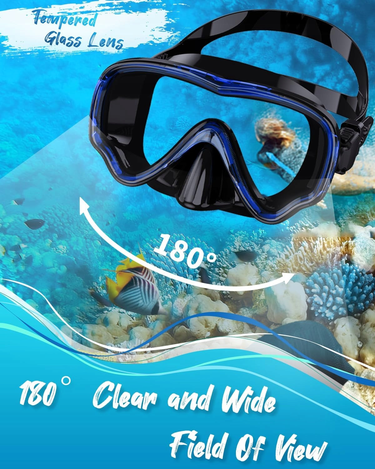 Diving mask glasses VOSOIR adults black Packaging status original