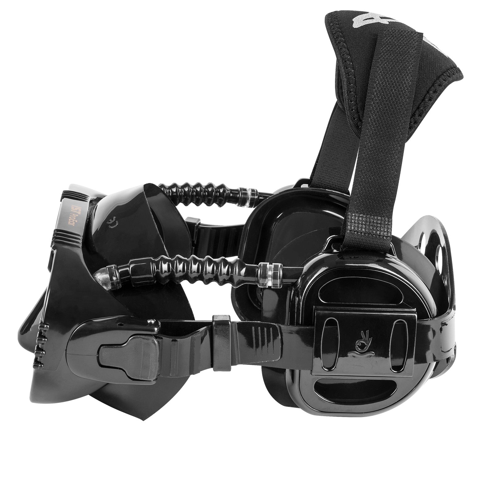Diving mask with ear cups equalizes pressure IST Pro Ear ME55 AF Manufacturer code ME55-BS-AF