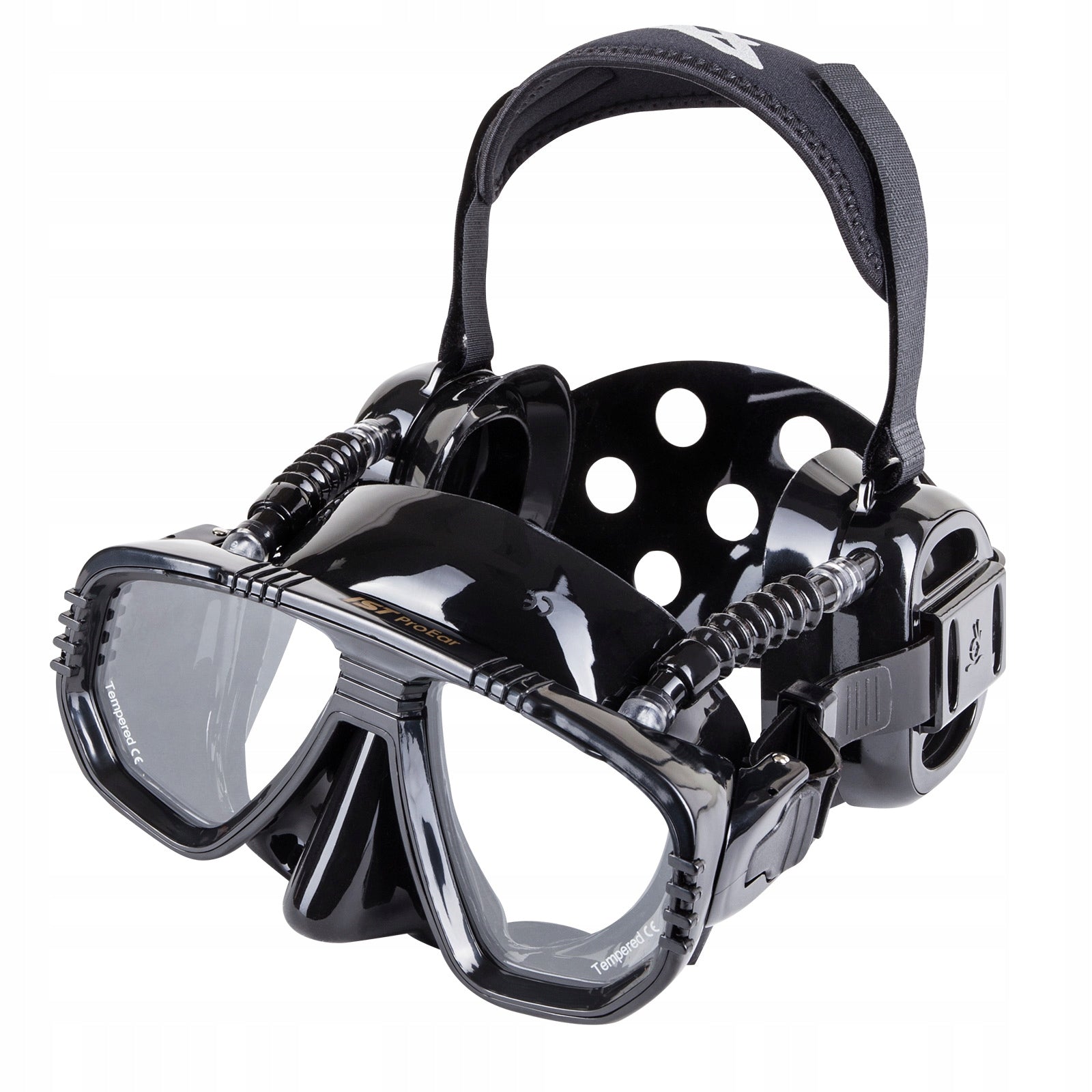 Diving mask with ear cups equalizes pressure IST Pro Ear ME55 AF