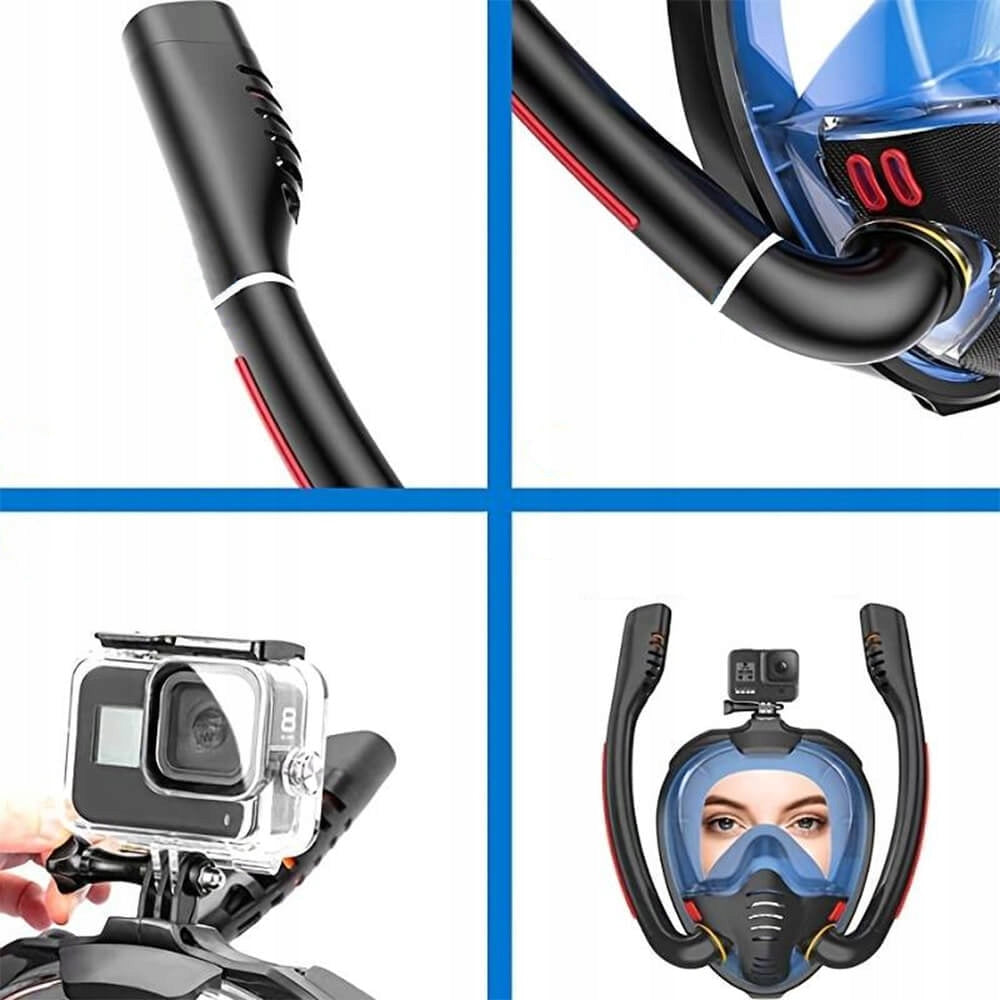 Diving mask with tube black size M Gender unisex product