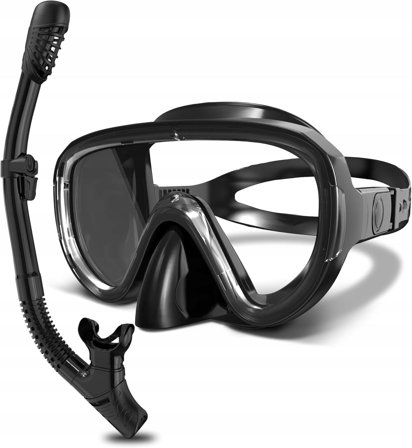 Diving set G2RISE SN05 mask and tube black, glass lenses
