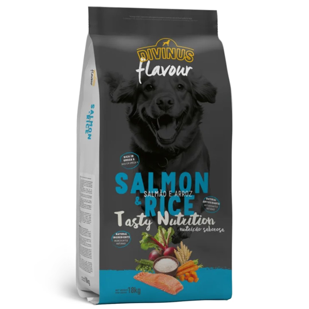 Divinus FLAVOUR DOG - salmon with rice 18 kg dry food