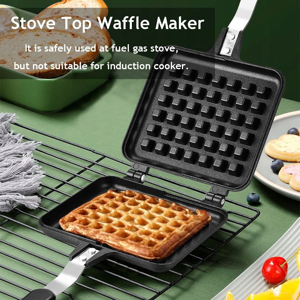 Diyeeni 30x14,5cm Nonstick Waffle Iron with Long Handle Packaging status original