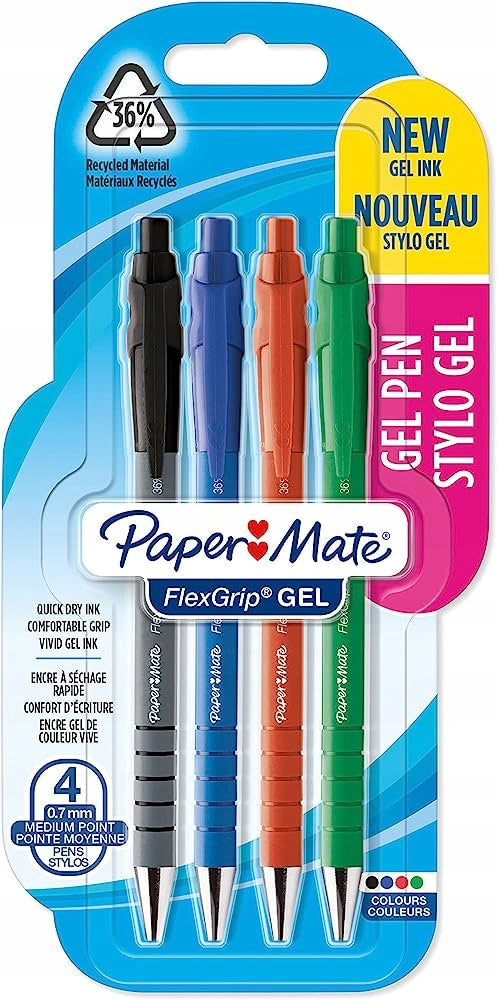 Gelstift Paper Mate Flexgrip Gel Mix, 0,7 mm, 4 Stk. 