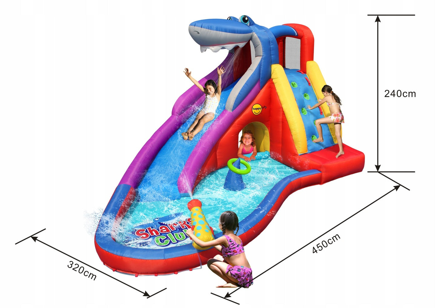 Aufblasbares Trampolin mit Wasserunterhaltung 4IQ Shark 