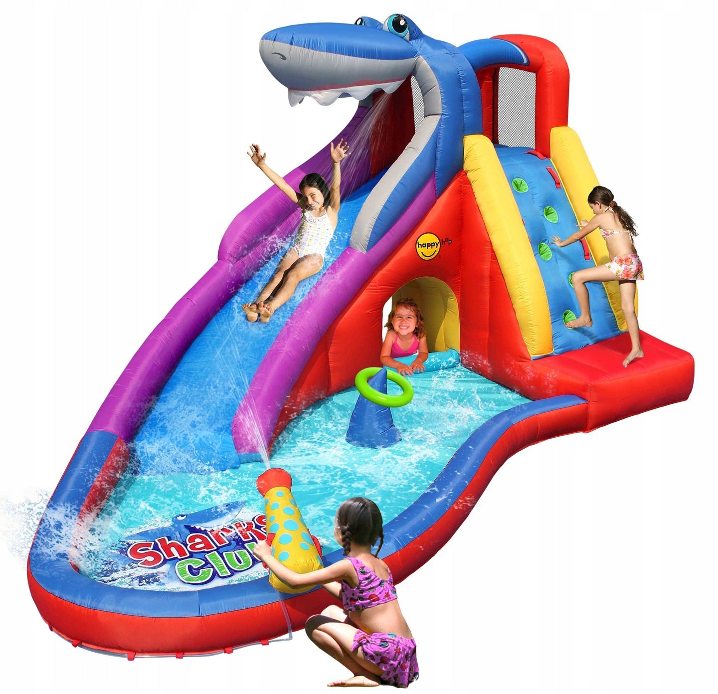 Aufblasbares Trampolin mit Wasserunterhaltung 4IQ Shark 