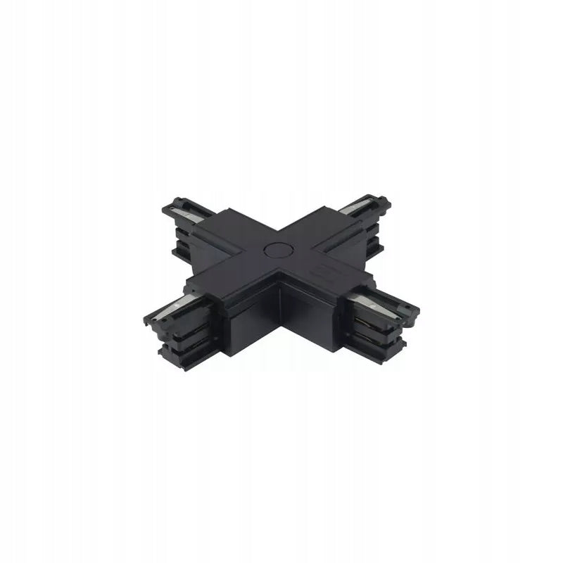 X tipo jungtis LED 3 fazių takeliams Maxlight juoda 16,6x16,6 cm MHT1-X-BK