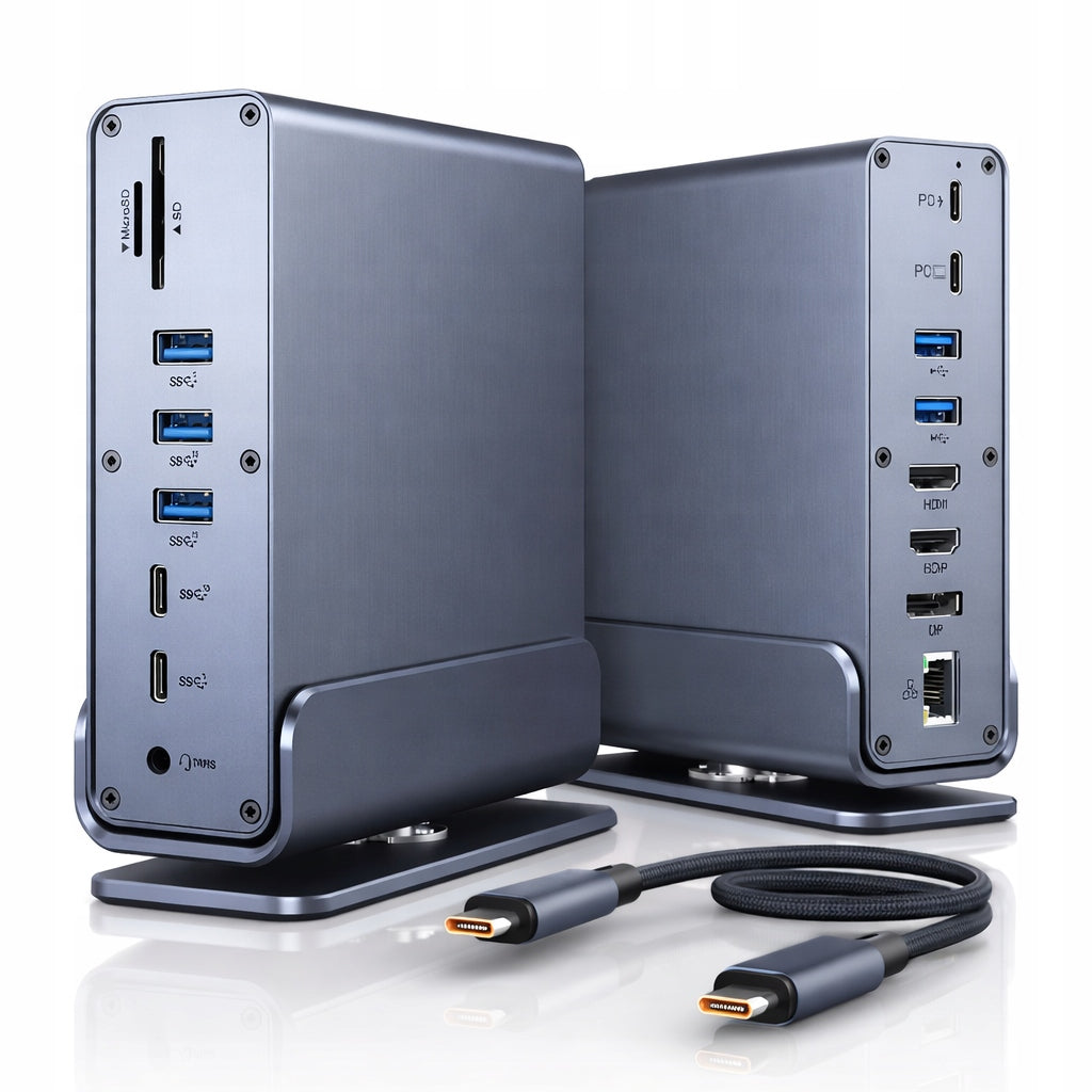 Docking Station 2x HDMI 4K 60Hz DP LAN PD CHARGER 100W USB-C HUB