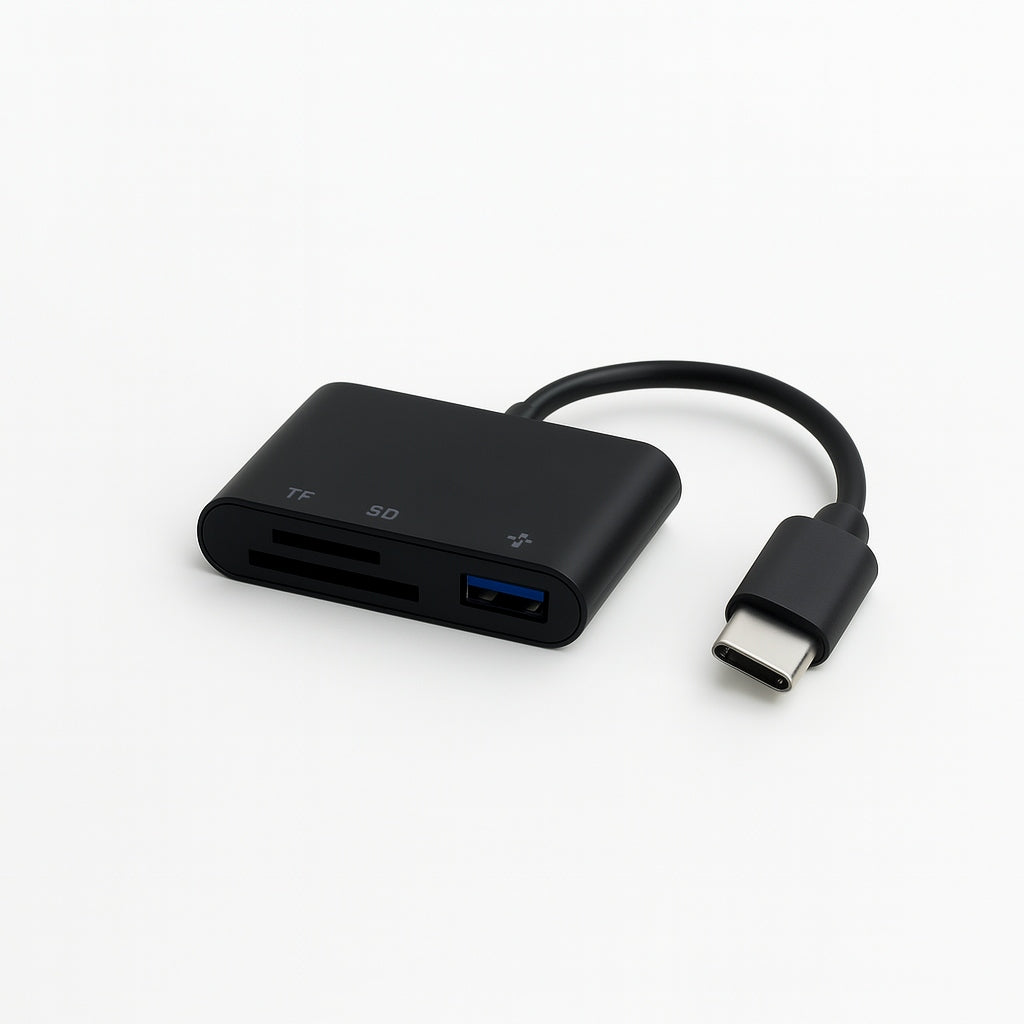 Docking Station Adapter 3 in 1 SD TF Card Reader Black