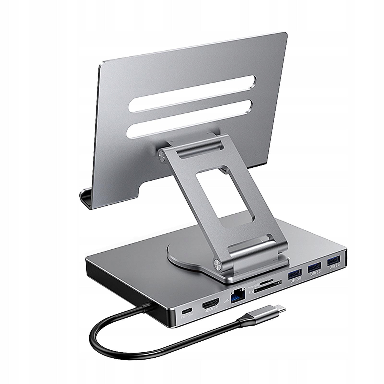 Docking Station Aluminum Alloy Interface USB3.0 Mount 9 in 1 Rotation Manufacturer code 05468053691