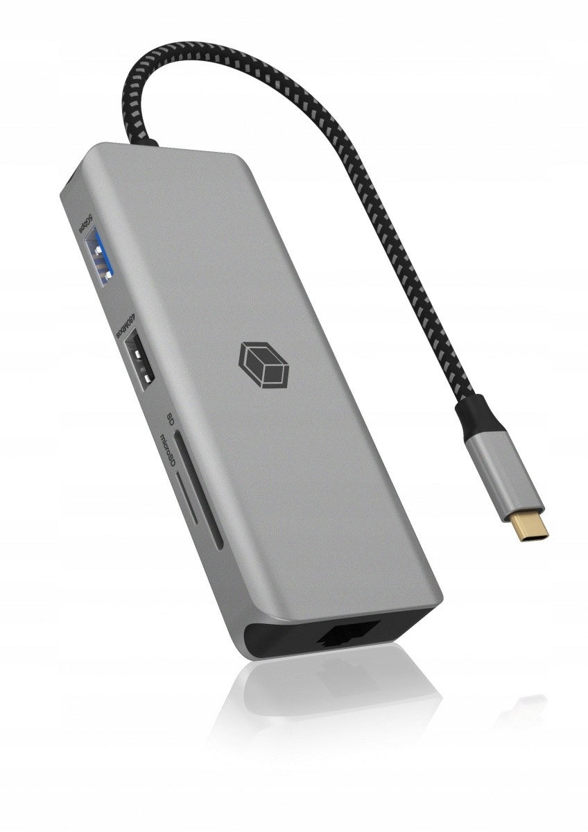 Docking Station IB-DK4012-CPD 9in1, 2x HDMI, 4K60Hz, 3xUSB, 100W PD,LAN, Manufacturer IcyBox