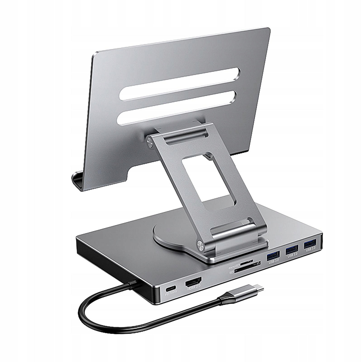 Docking Station PD3.0 Interface Aluminium Alloy Holder 8 in 1 Rotate