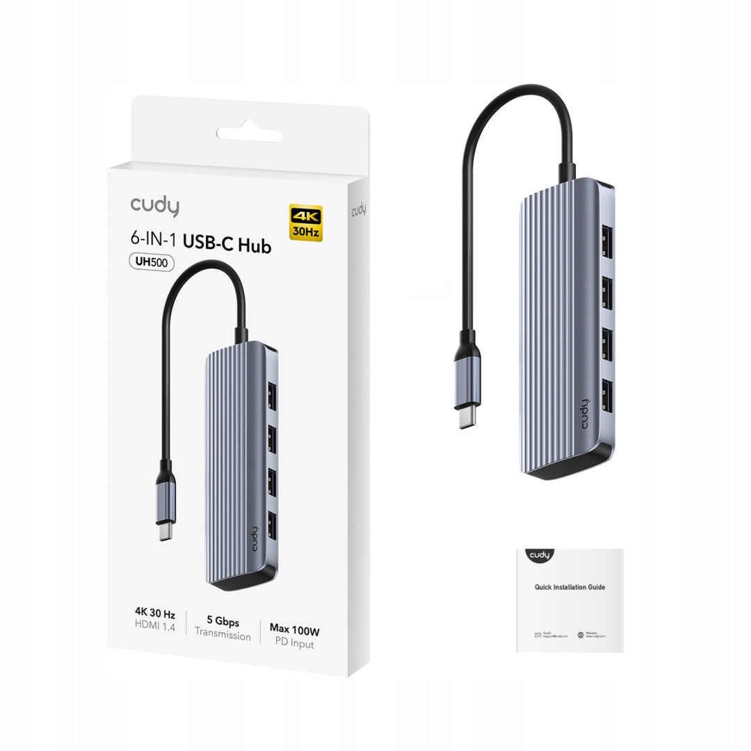 Docking station/HUB Cudy UH500 4K HDMI 4xUSB-A 2xUSB-C