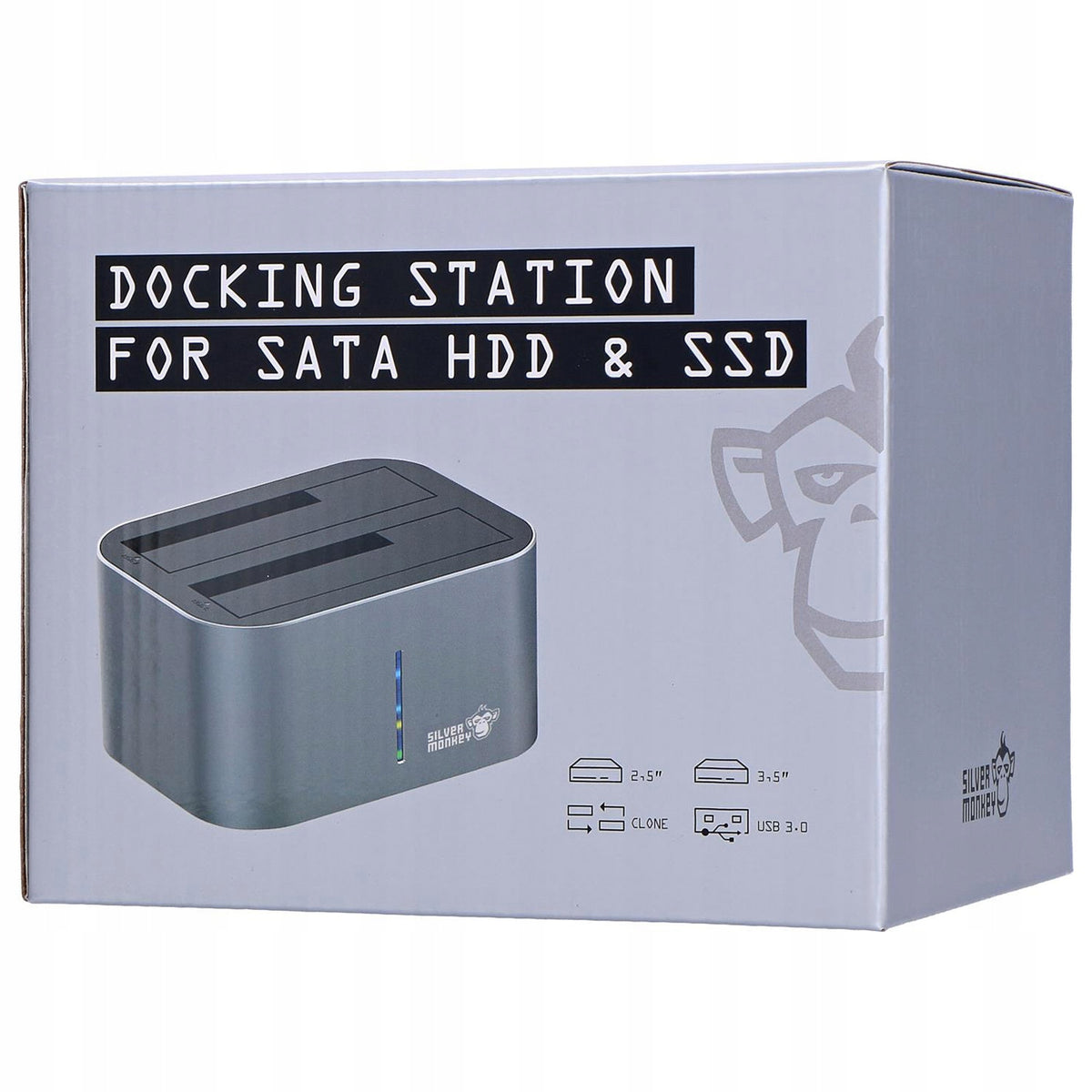 Docking station Silver Monkey 2x HDD/SDD 2.5"/3.5" Manufacturer code DC-001-SM