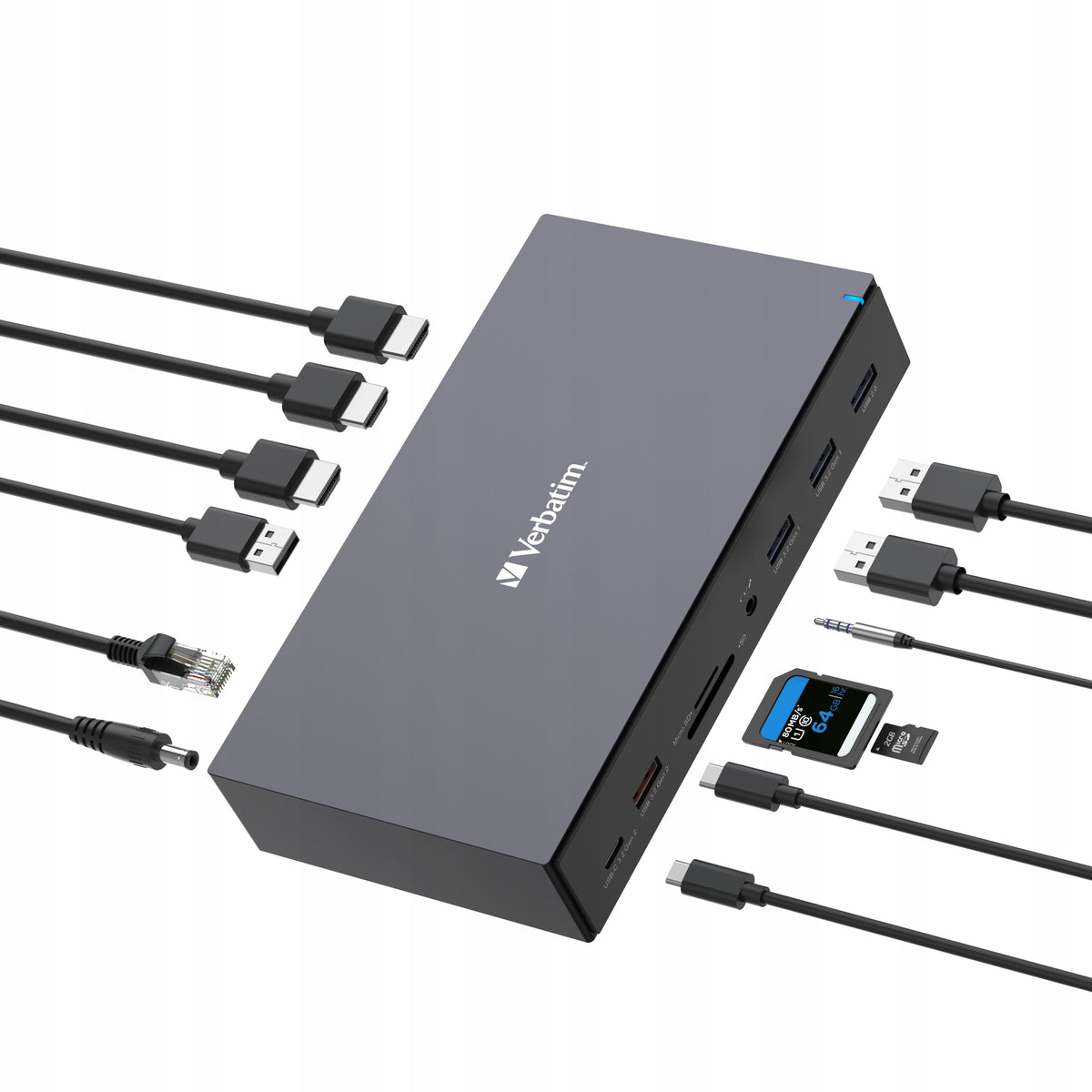 Docking station Verbatim USB-C Pro CDS-17 3xHDMI 2xDP RJ-45 5xUSB 2xUSB-C S Manufacturer code 604385232