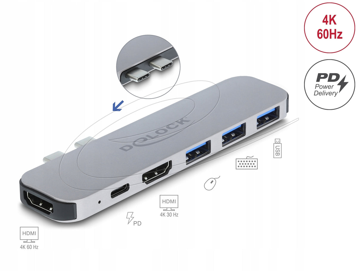 Docking station for MacBook with Dual HDMI 4K, PD and USB hub Delock 87753