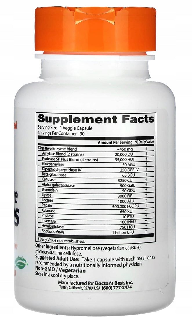 Doctor's Best - Digestive Enzymes / Digestive Enzymes| DIGESTION | 90 caps. EAN (GTIN) 753950000476