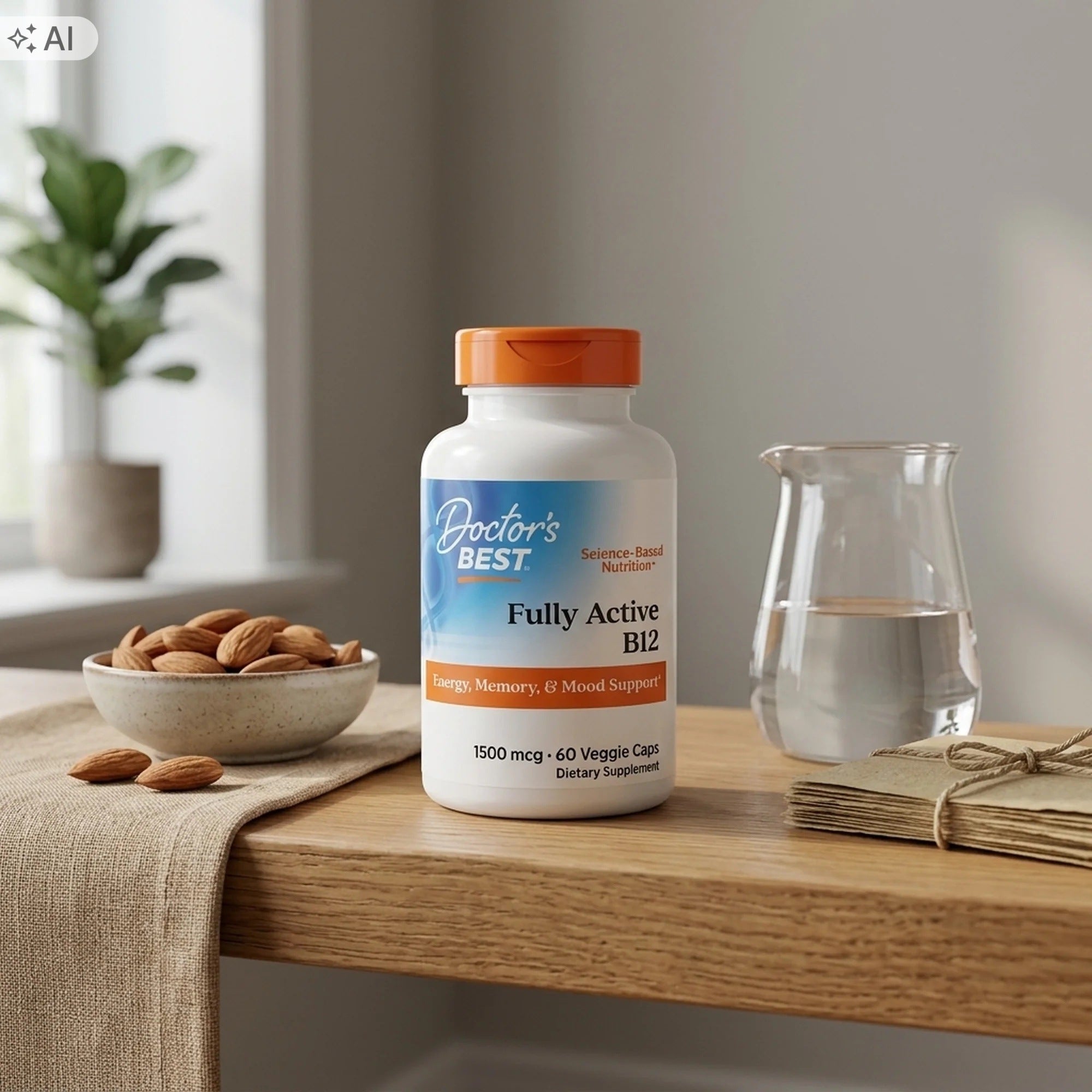 Doctor's Best Fully Active B12 1500mcg 60 kaps. Methylcobalamin Packaging status original