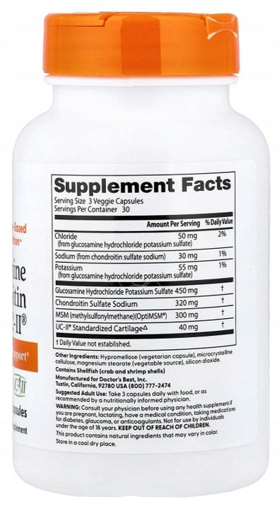 Doctor's Best - Glucosamine, Chondroitin, MSM + UCII | 90 Capsules x2 Expiration date not specified