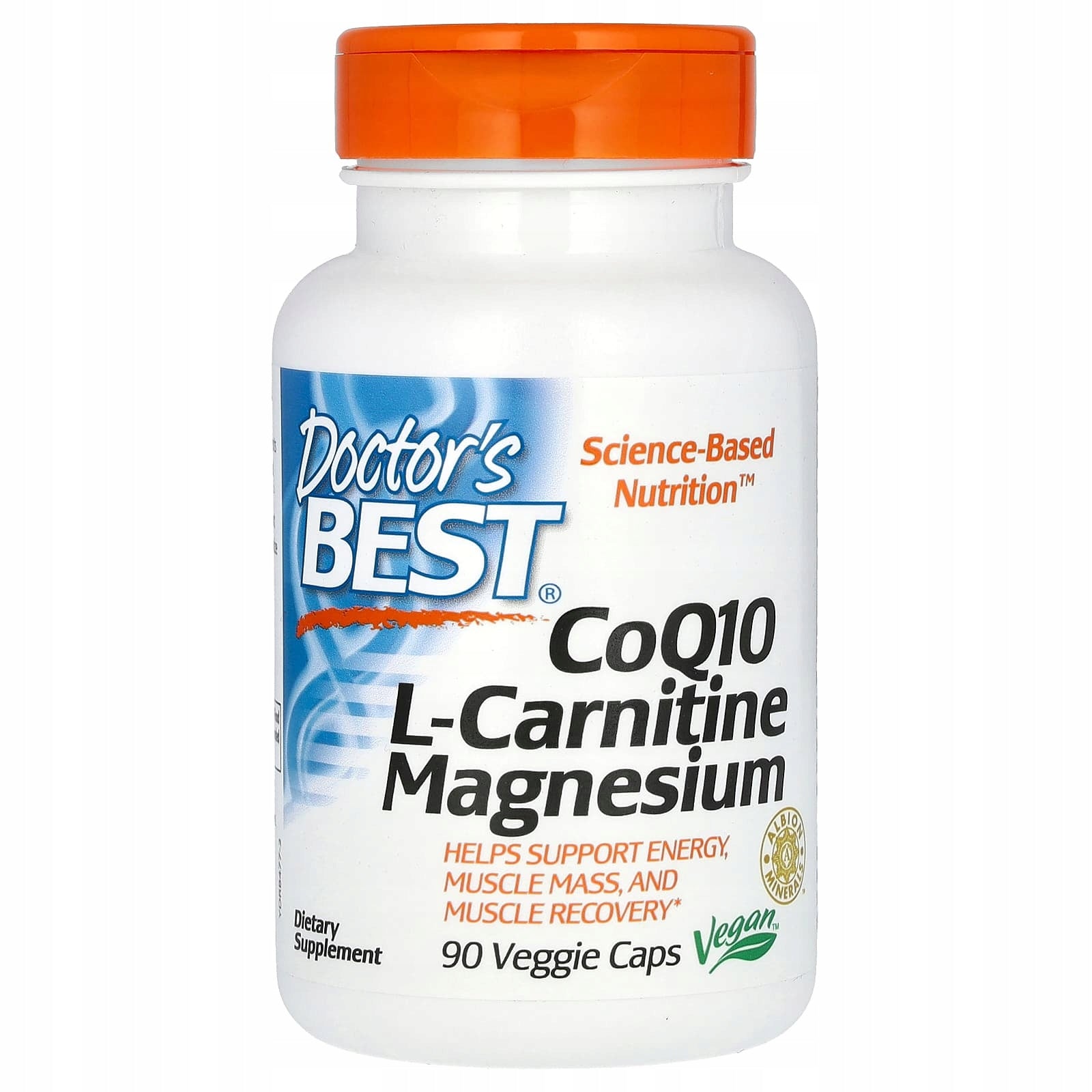 Doctor's Best, L-carnitine with coenzyme Q10 with magnesium, 90 vegetable capsules