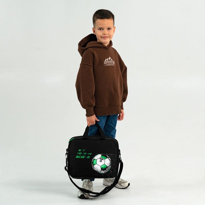 Document bag for boys with adjustable strap A4 football Kite Packaging status original