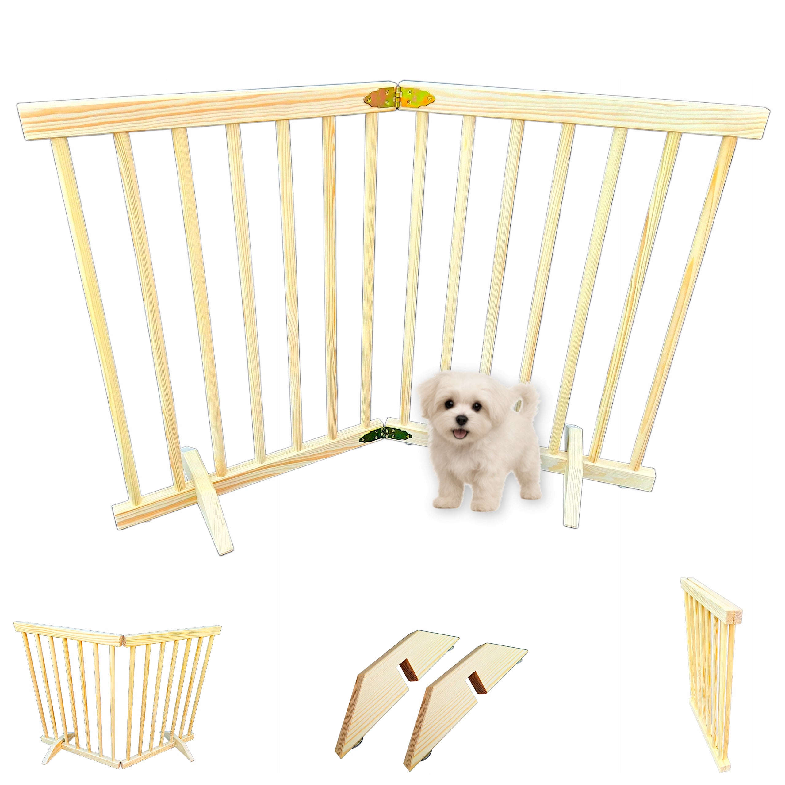 Dog Barrier Wooden Folding Protective Fence House SMALL BREEDS 90x61cm