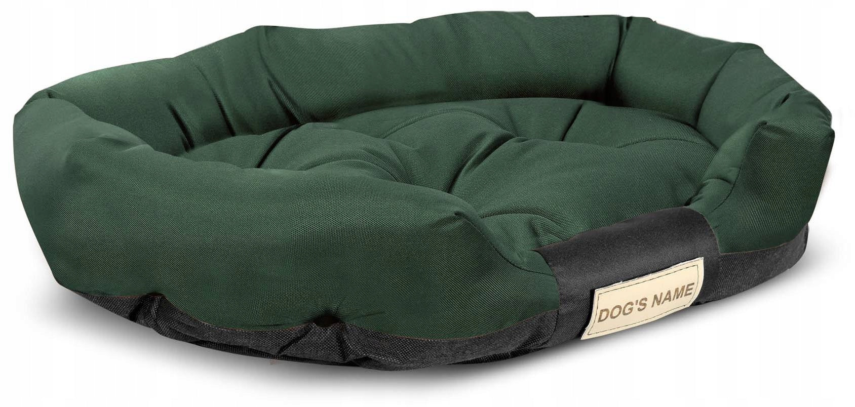 Dog Bed Cat Bedding Basket Waterproof Green + Name 75x50 cm Product width 50 cm