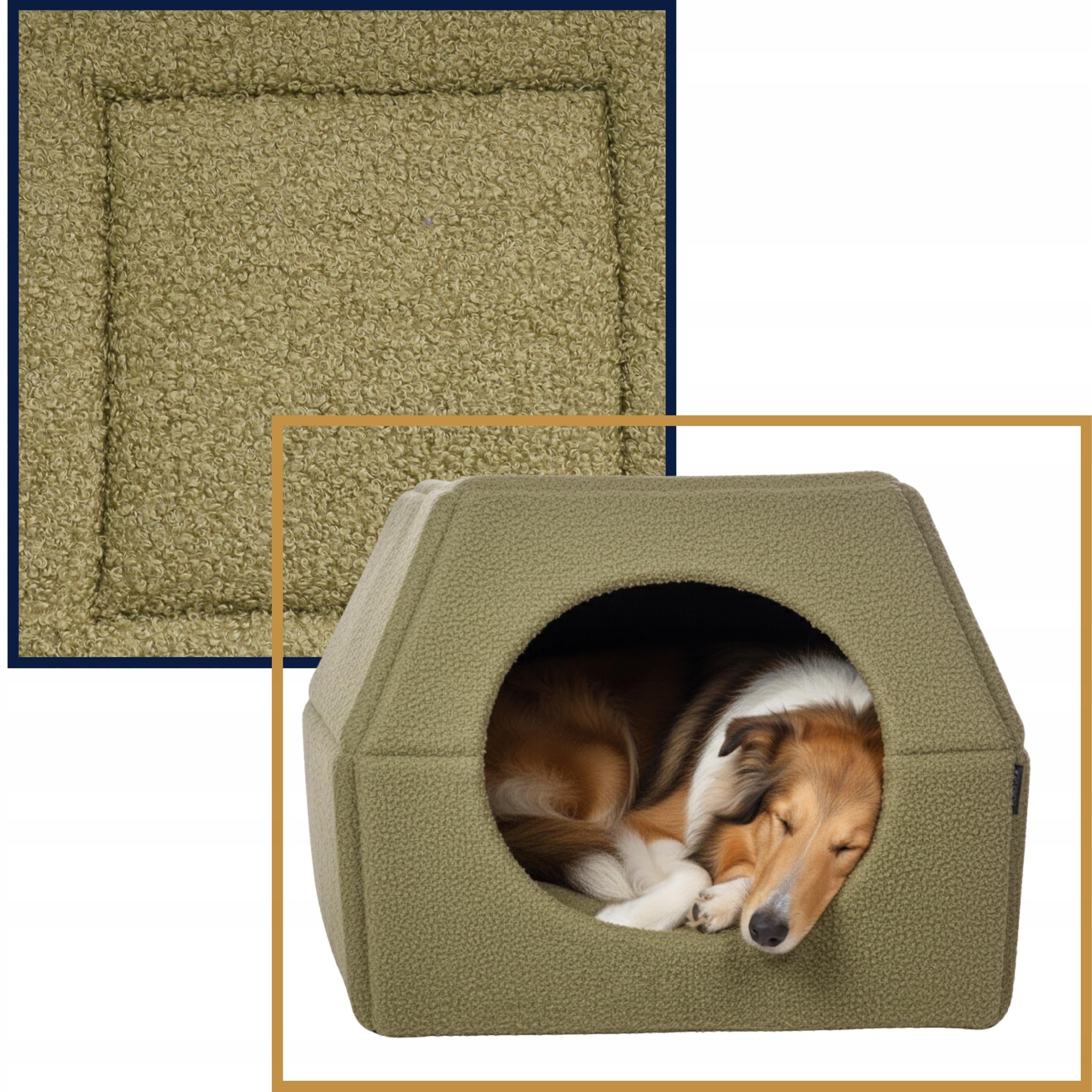 Dog Bed Cat Booth 2in1 Cottage 70x70cm XL Non-Slip Bedding Length 70 cm