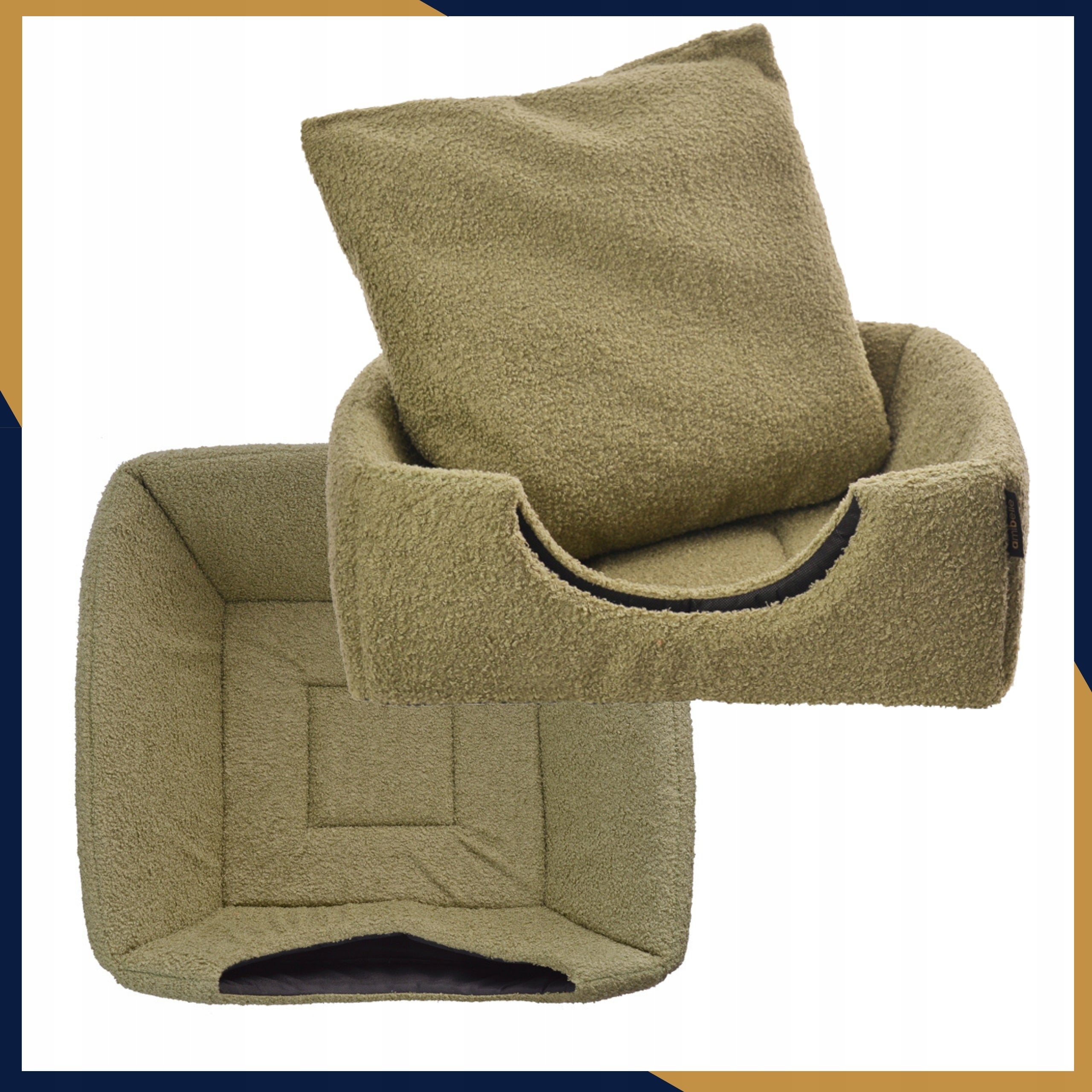 Dog Bed Cat Booth 2in1 Cottage 70x70cm XL Non-Slip Bedding Model Amibelle Legowisko 2w1 dla Psa Kota Budka