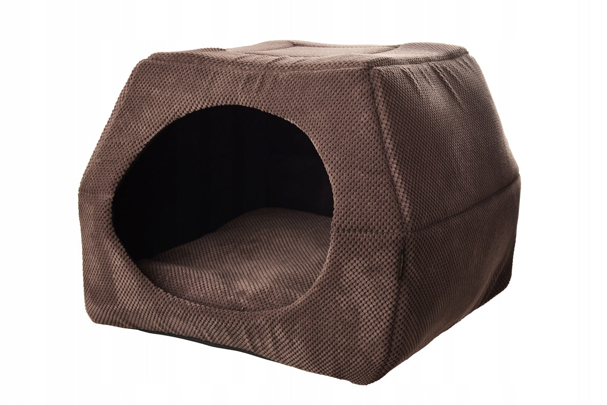 Dog Bed Cat Booth 2in1 XL Cottage 70x70cm Non-Slip Bedding Length 70 cm
