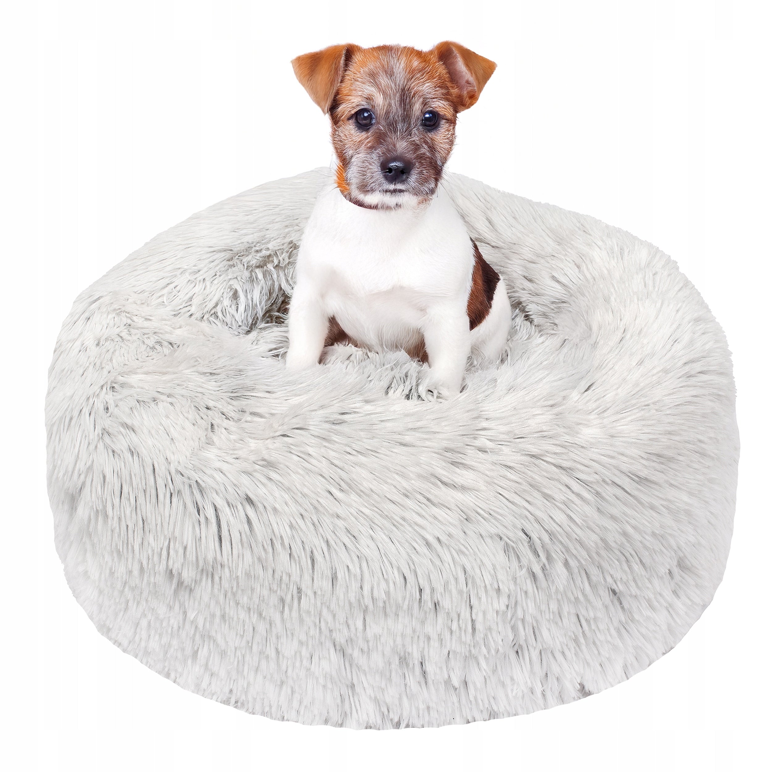 Dog Bed Cat Cloud Shaggy Plush Grey 40cm