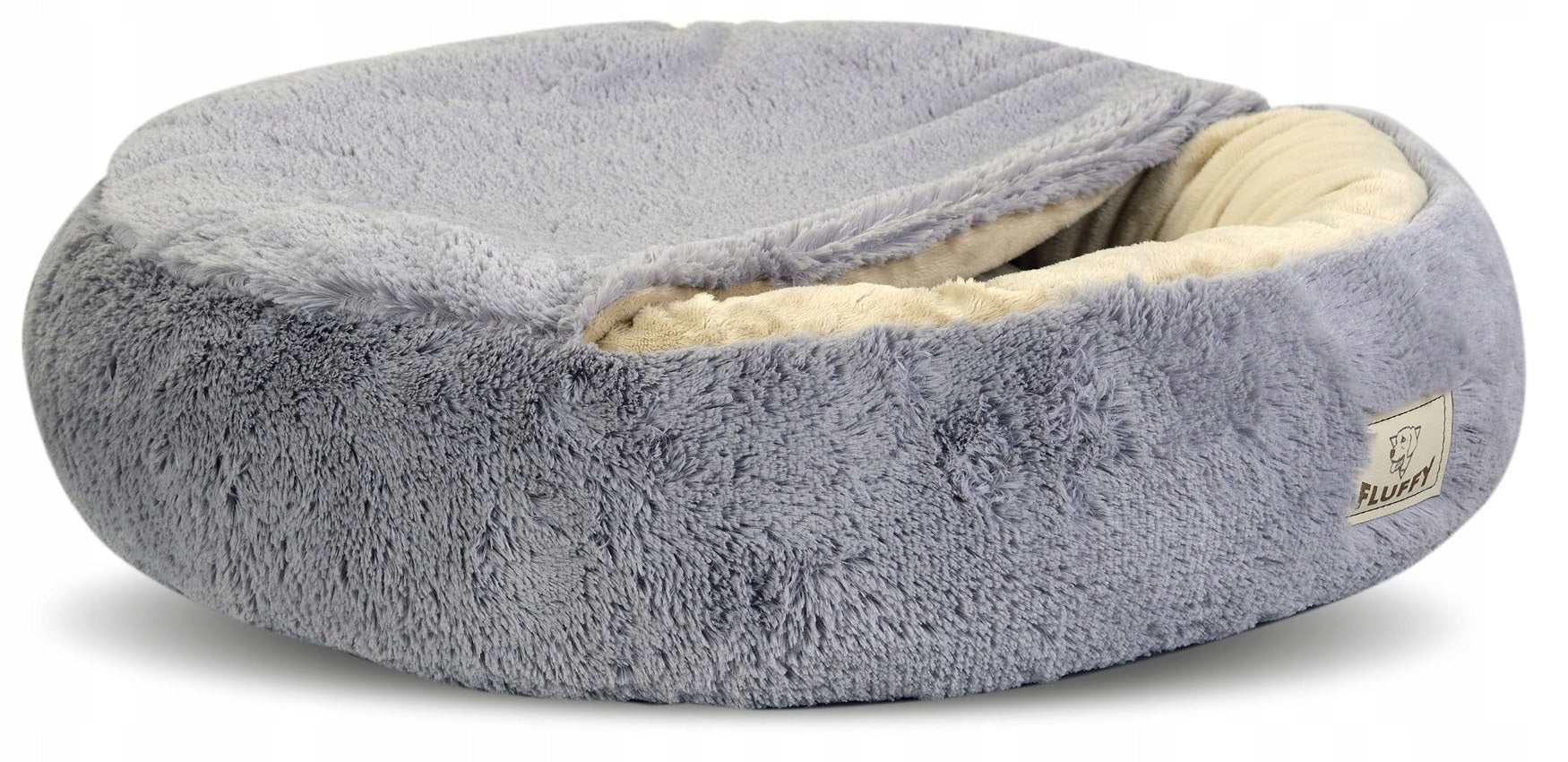 Dog Bed Cat Shaggy Bedding Basket With Canopy Grey 70 cm Manufacturer code SHAGGYDACH70J-SZ