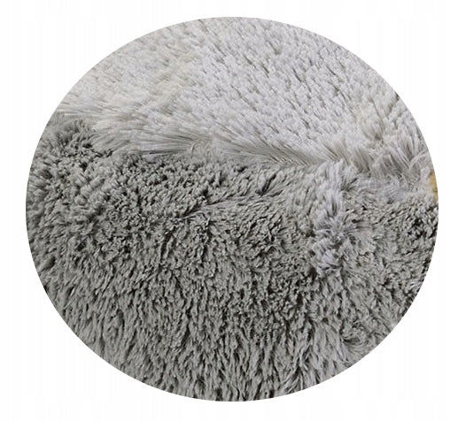 Dog Bed Cat Shaggy Bedding Basket With Canopy Grey 70 cm Product width 70 cm