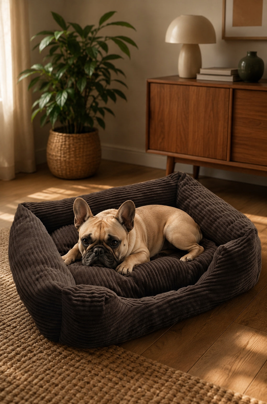 Dog Bed Corduroy Cat French Bulldog XL Bedding Playpen 80x60 Trade name Legowisko dla psa Dar-Mal 80x60 cm