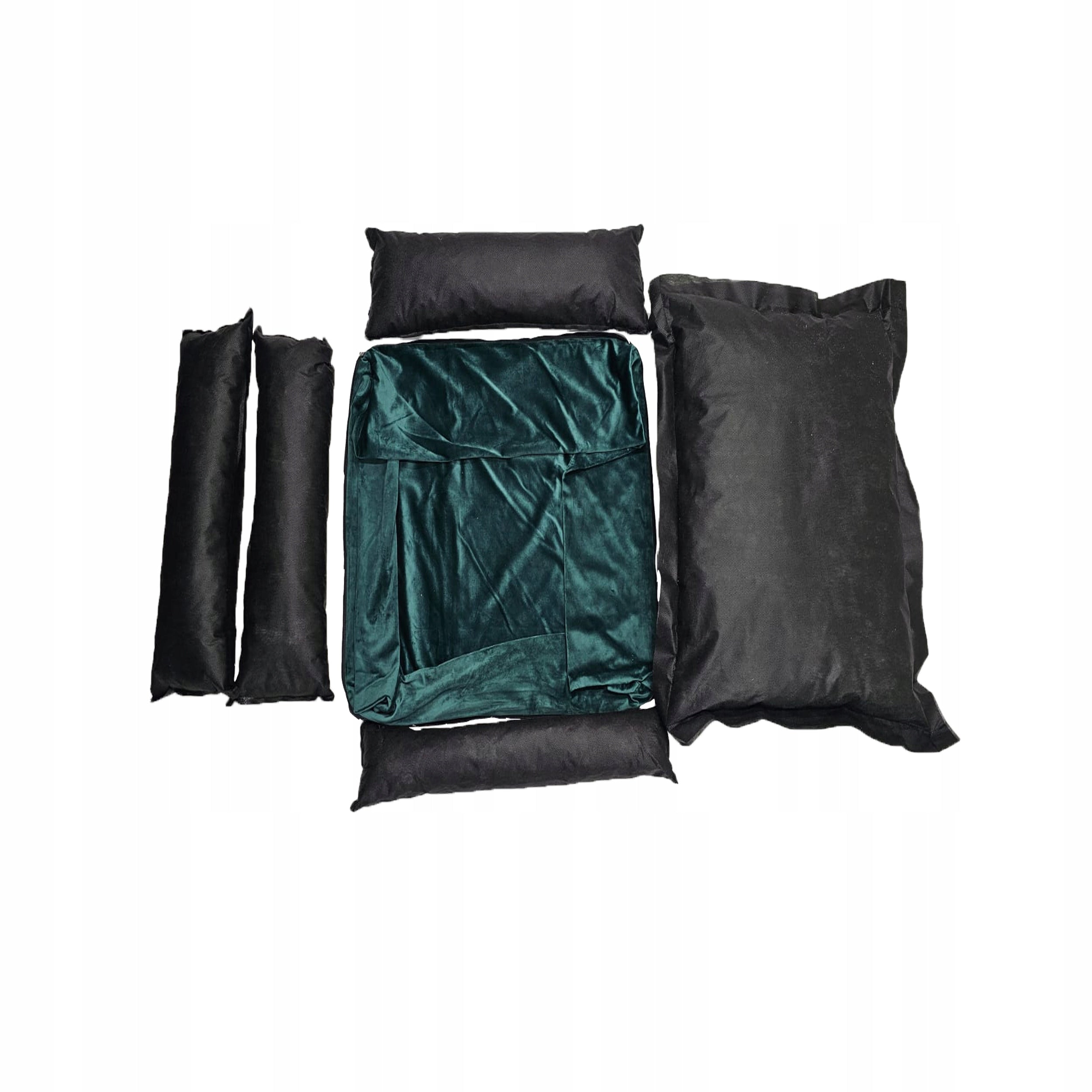 Dog Bed Couch 75x65 Velvet Removable Cover Green Model kanapa
