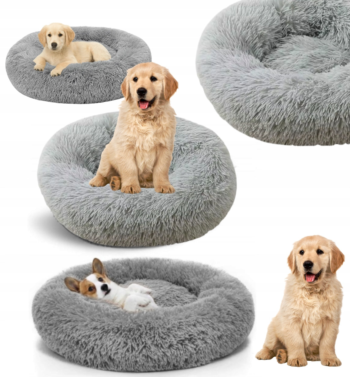 Dog Bed Hairy Soft Plush PILLOW BED 80 cm