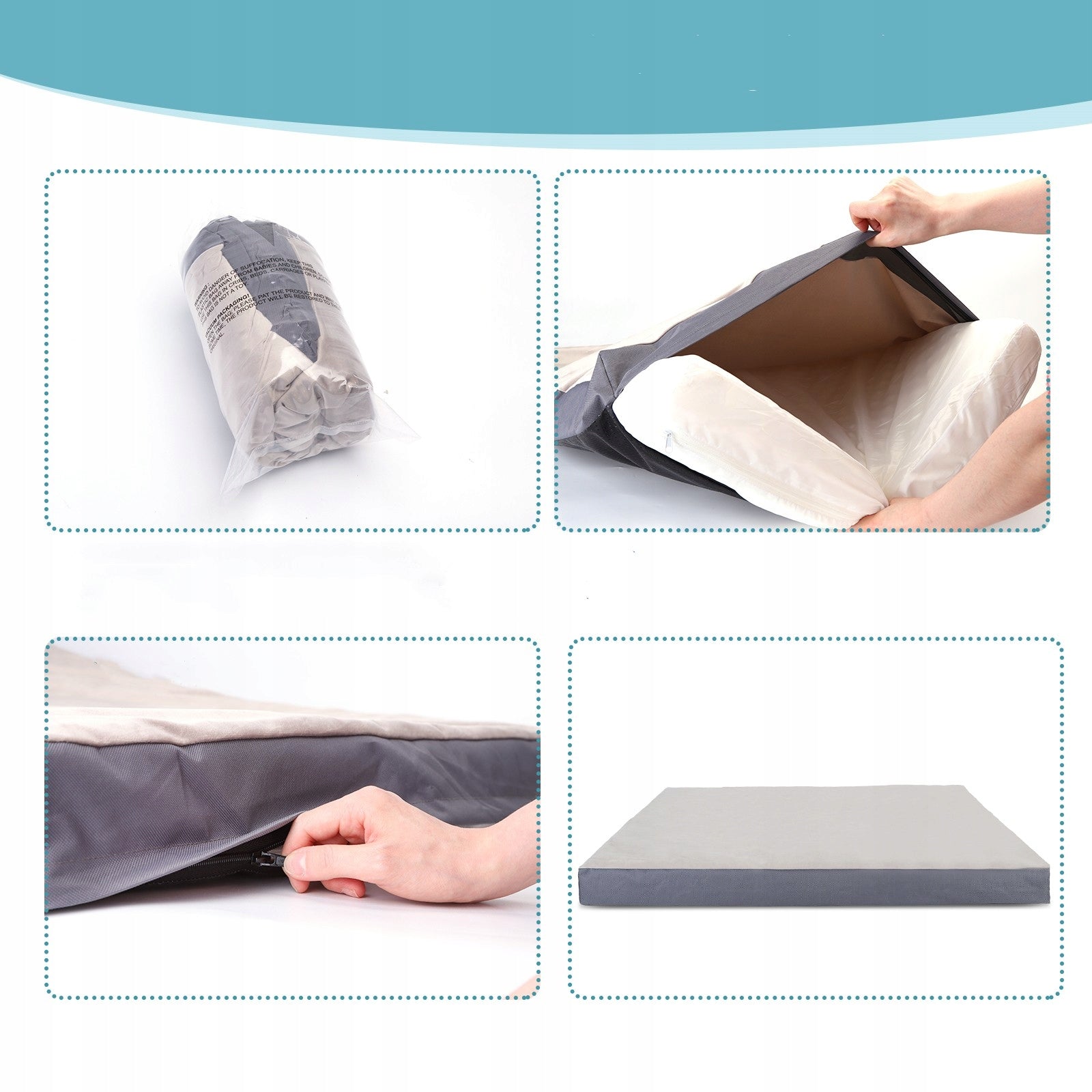 Dog Bed Memory Foam Mattress 75 cm x 50 cm Brand no brand