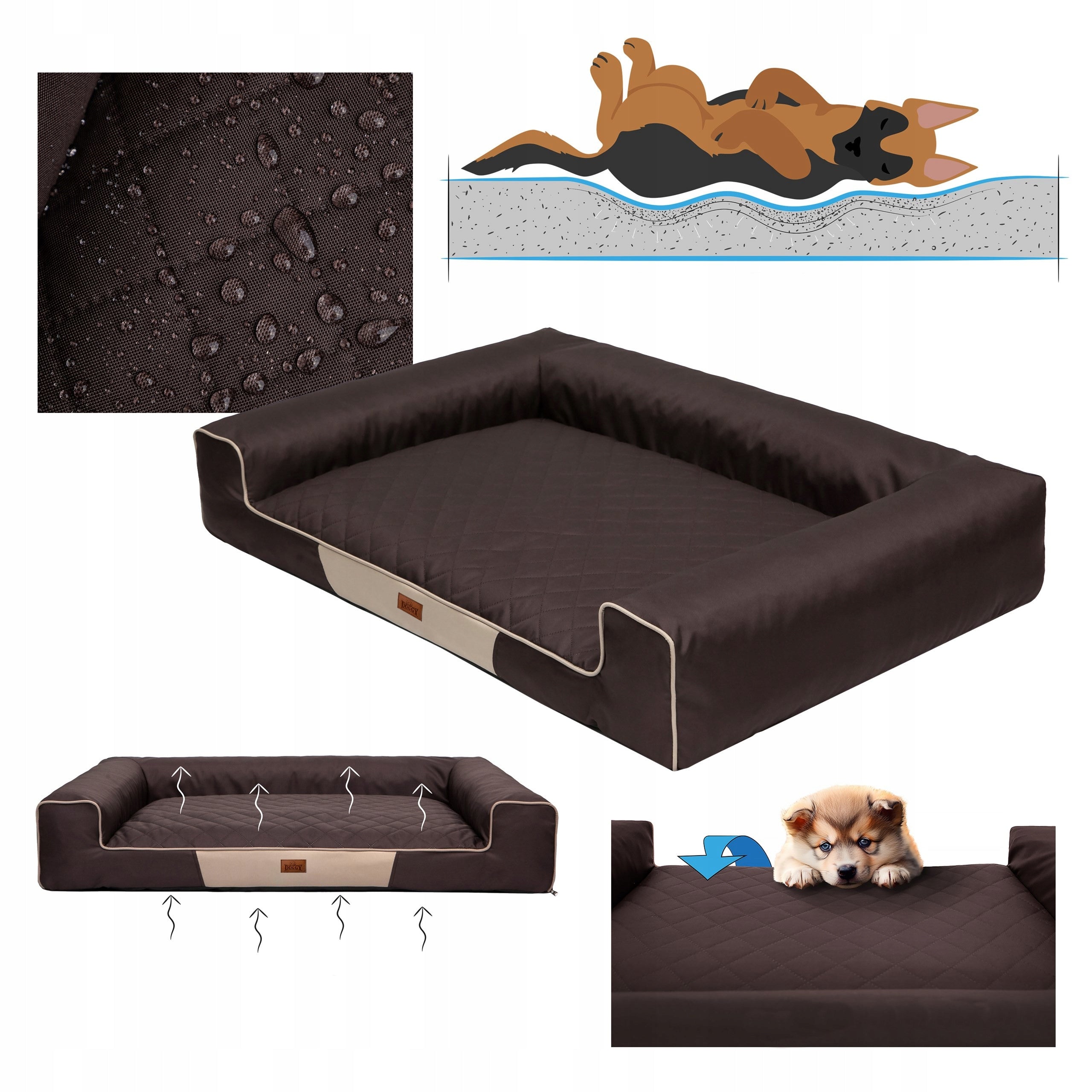 Dog Bed, Sofa WATERPROOF REMOVABLE COVER XL 100x65 cm Product width 65 cm