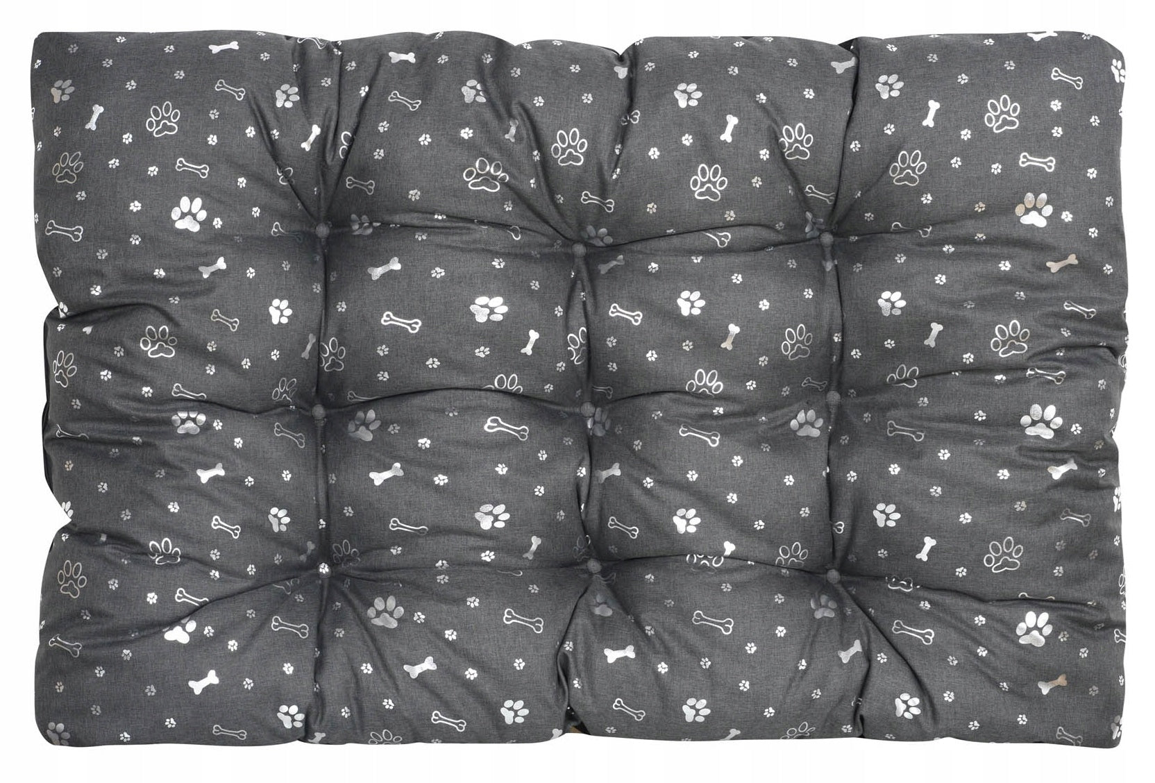 Dog Bed Waterproof Pillow Bone Silver Bedding XL 120x80 cm Length 120 cm